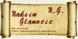 Maksim Glamočić vizit kartica
